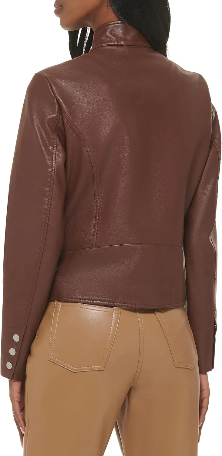 Levi's womens Faux Leather Motocross Racer Jacket (Standard and Plus)