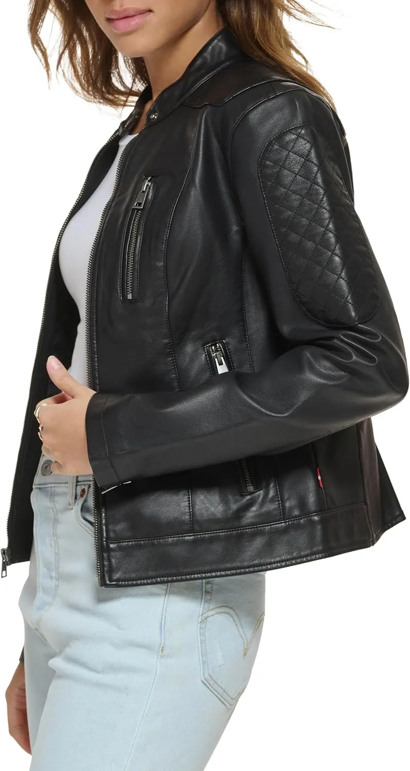 Levi's Women's Faux Leather Motocross Racer Jacket (Standard and Plus)