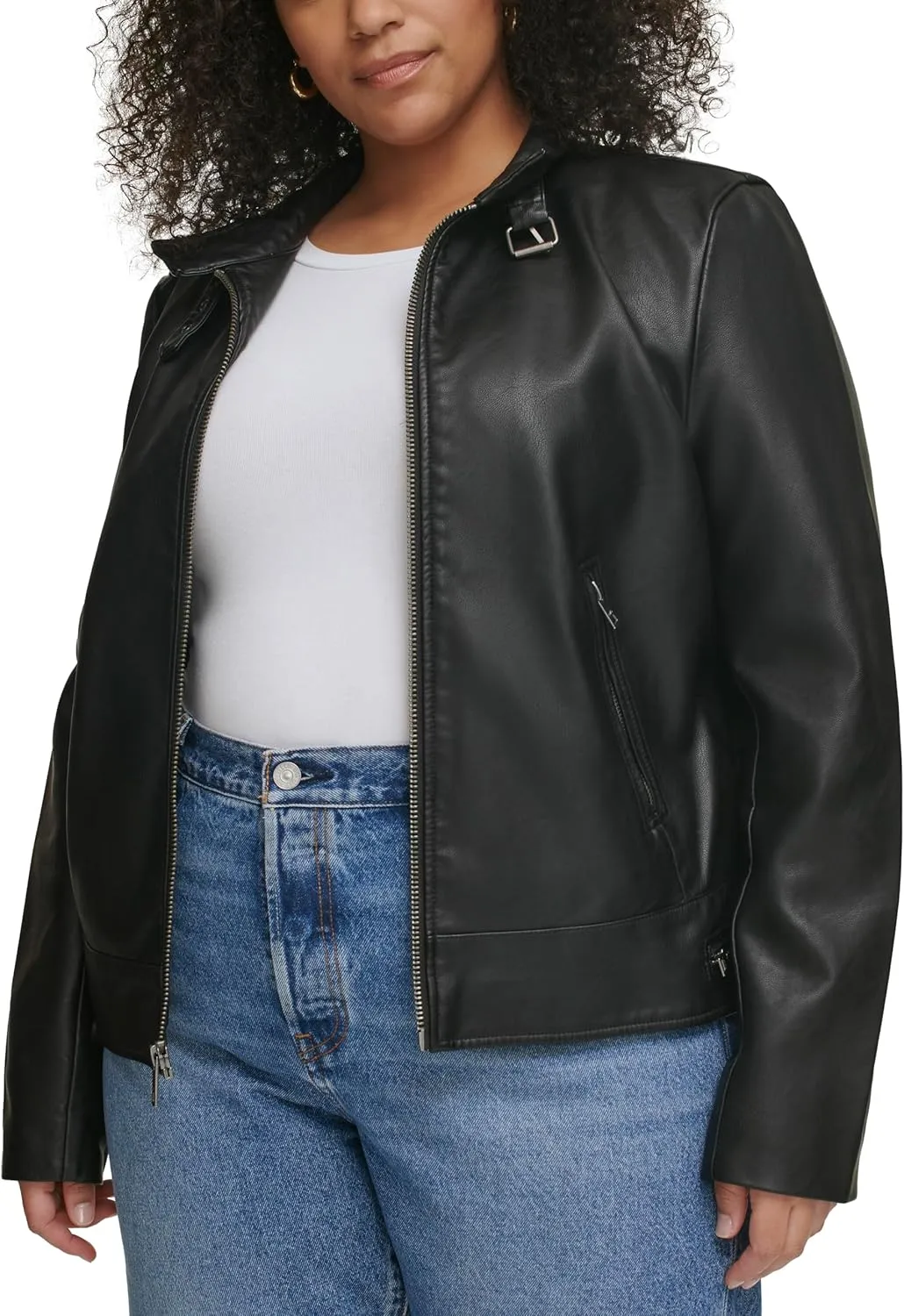 Levi's womens Faux Leather Motocross Racer Jacket (Standard and Plus)