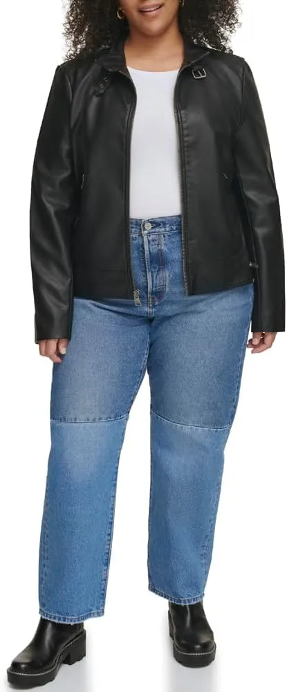 Levi's womens Faux Leather Motocross Racer Jacket (Standard and Plus)