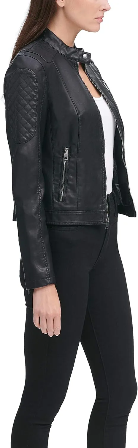 Levi's Women's Faux Leather Motocross Racer Jacket (Standard and Plus)
