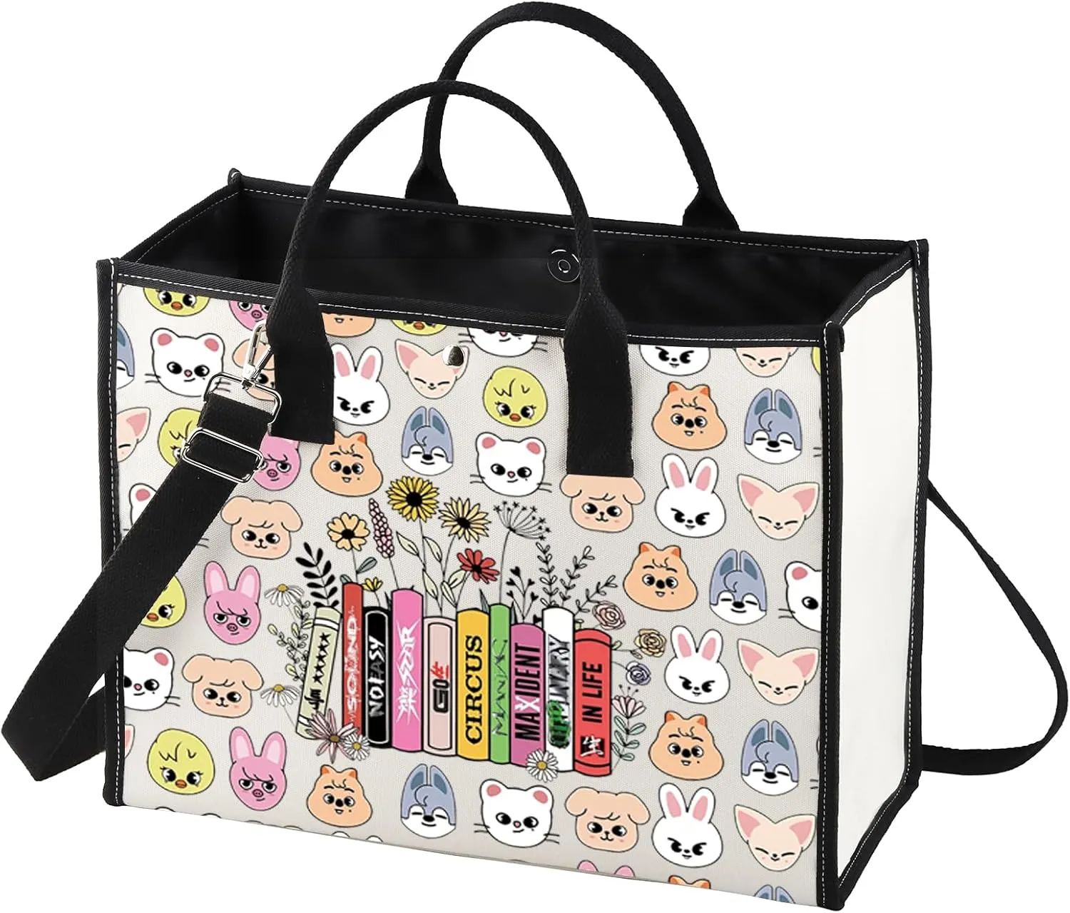 LEVLO Cartoon SKZ Cosmetic Makeup Bag SKZ Animal Fans Gift K-POP Cartoon Member Zipper Pouch Bag K-POP Merch(SK Z Life LT)