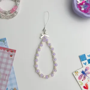 Lilac Pearl Bow Phone Charm