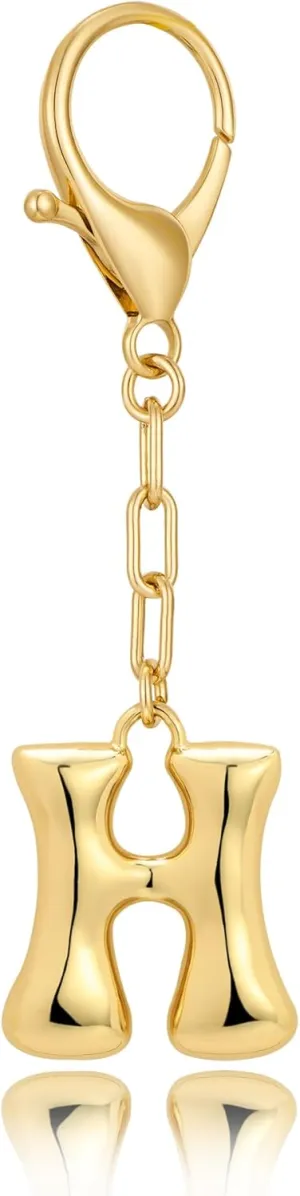 LILIE&WHITE Gold Bubble Initial Keychain For Women Handbag Charms Fashion Alphabet Keychain Accessories Gift