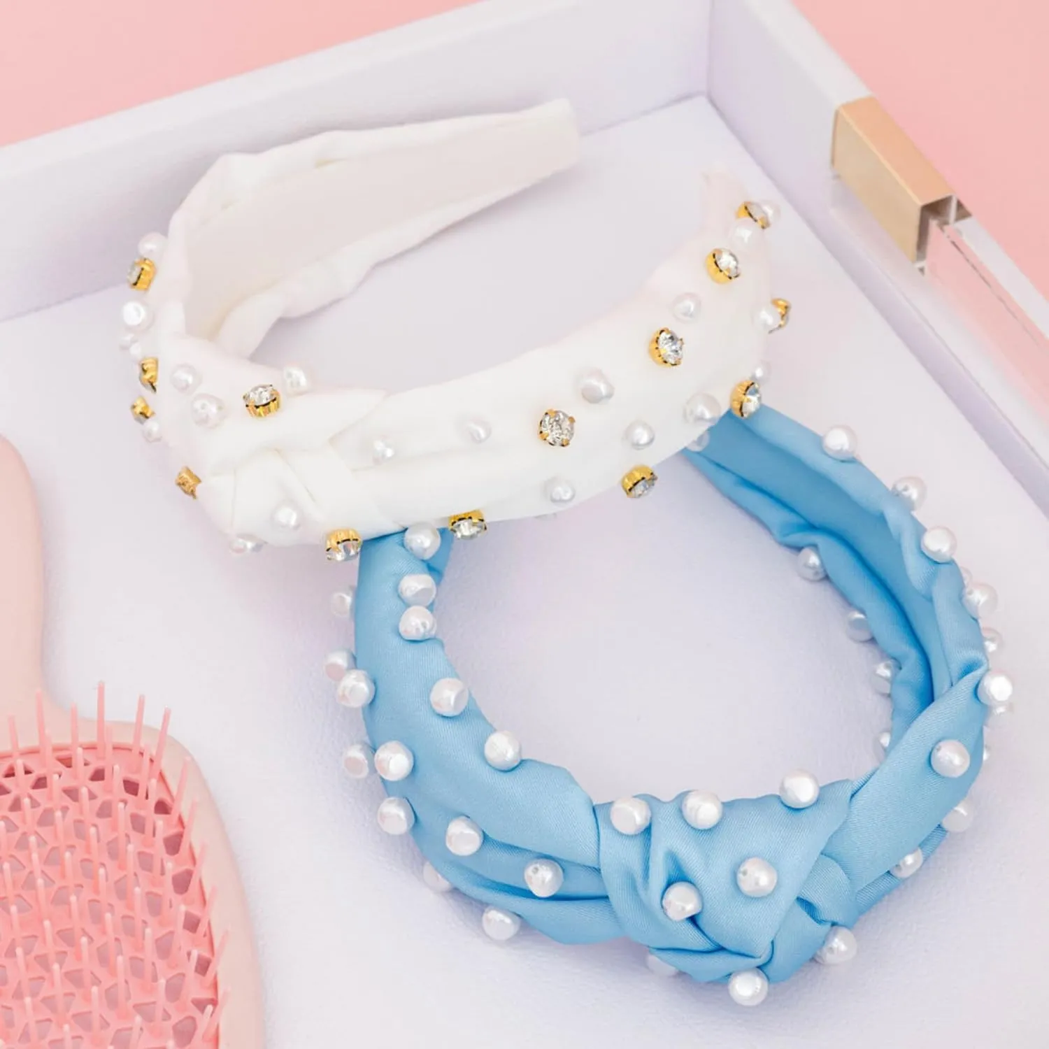 Lilly Pulitzer Top Knot Headband for Women, Colorful Knotted Headband, Cute Hair Accessories for Women & Girls (Hydra Blue)