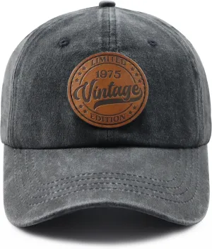 Limited Edition 1935 1945 1955 1965 1975 1985 1995 Hat for Men Women, Vintage Adjustable Leather Patch Baseball Cap