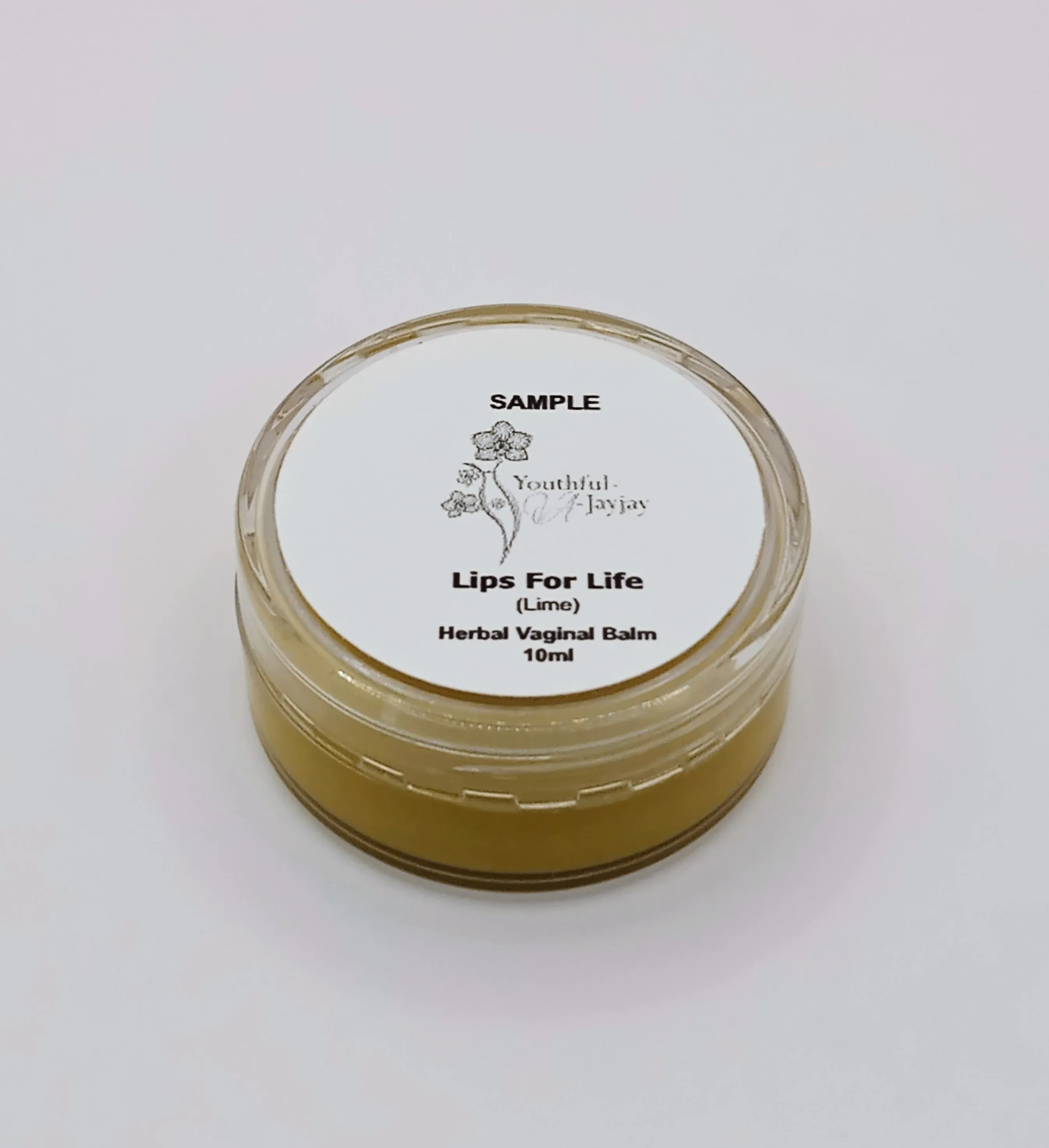 LIPS FOR LIFE: Organic Herbal Vaginal Balm, Antimicrobial, #1, Lime, Sample 10ml