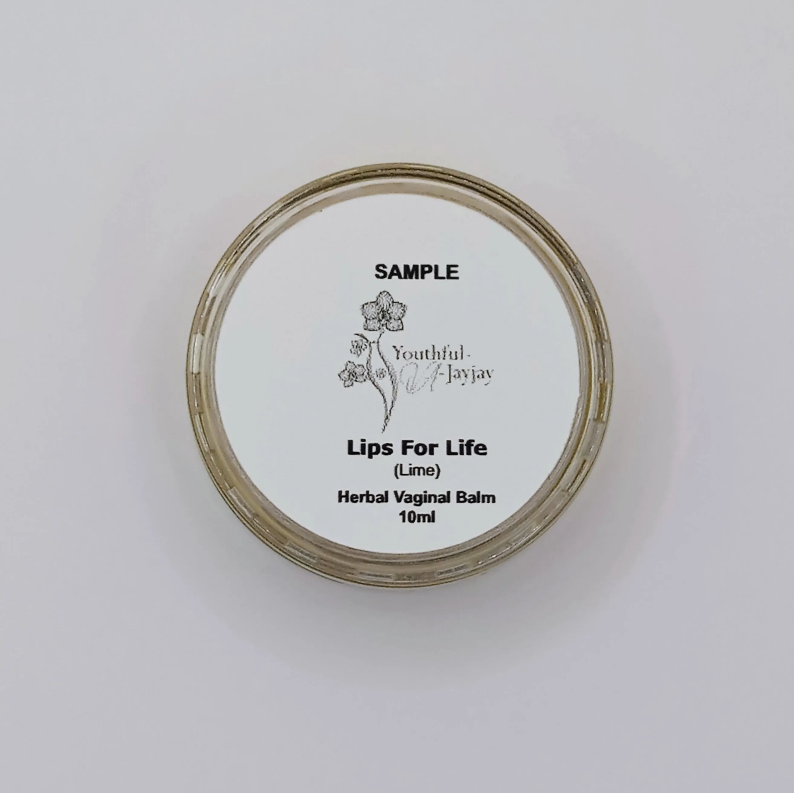 LIPS FOR LIFE: Organic Herbal Vaginal Balm, Antimicrobial, #1, Lime, Sample 10ml