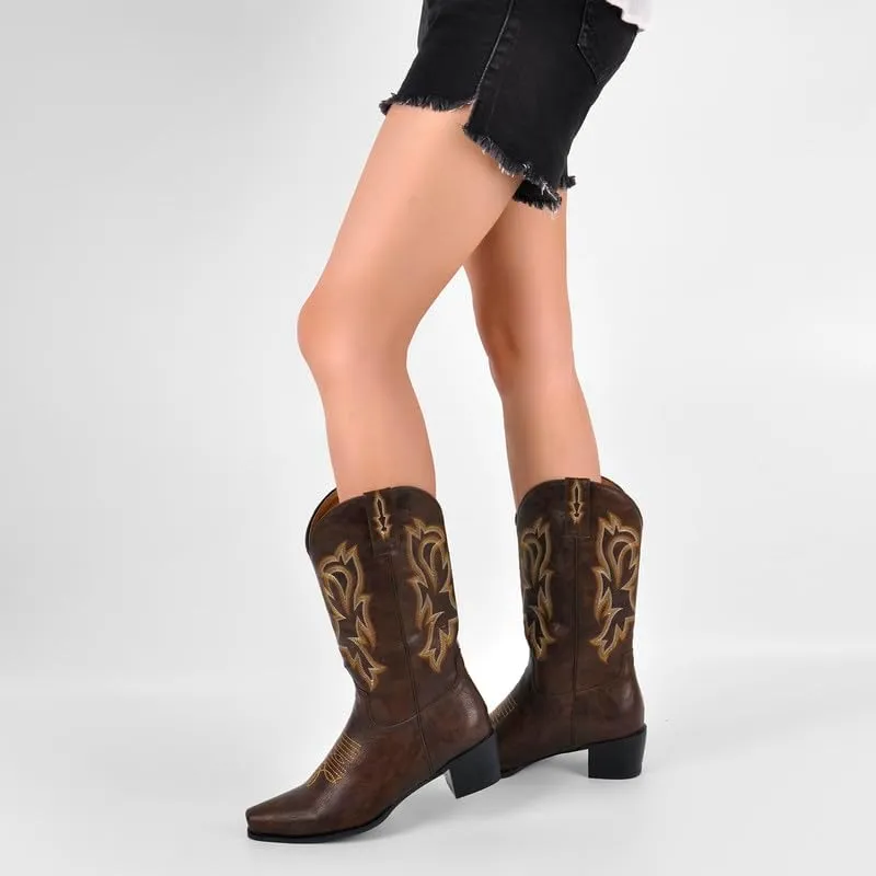 LISHAN Women's Western Boots Cowboy Cowgirl Boots