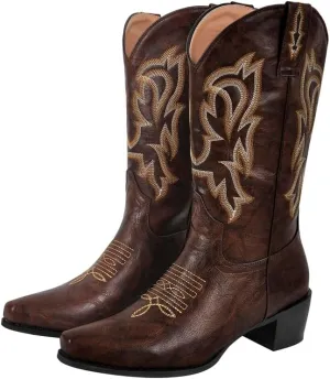LISHAN Women's Western Boots Cowboy Cowgirl Boots
