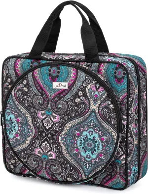 LoDrid Embroidery Project Bag, Square Embroidery Supplies Storage Tote Bag, Portable Craft Carry Case for Embroidery Kits and Cross Stitch Kits Tools, Multiple Pockets, Totem, Bag Only