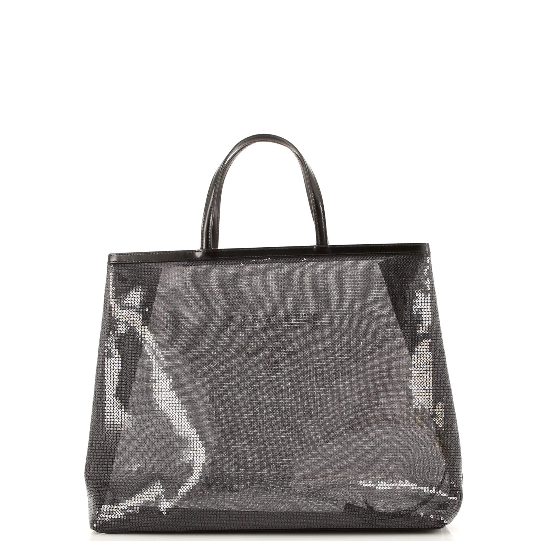 Logo Open Tote Sequined Mesh Large