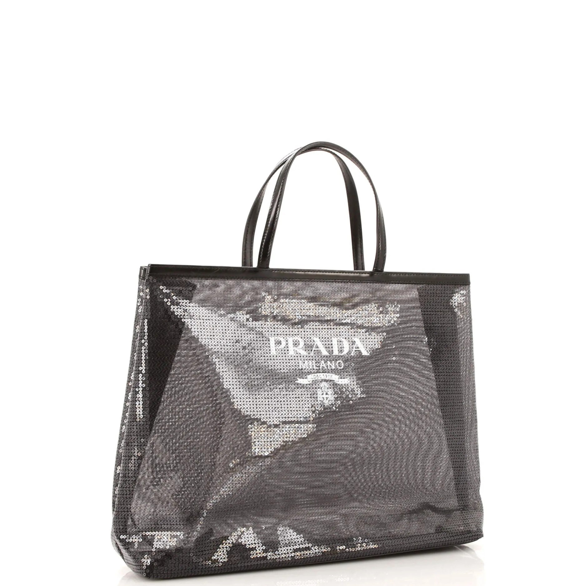 Logo Open Tote Sequined Mesh Large