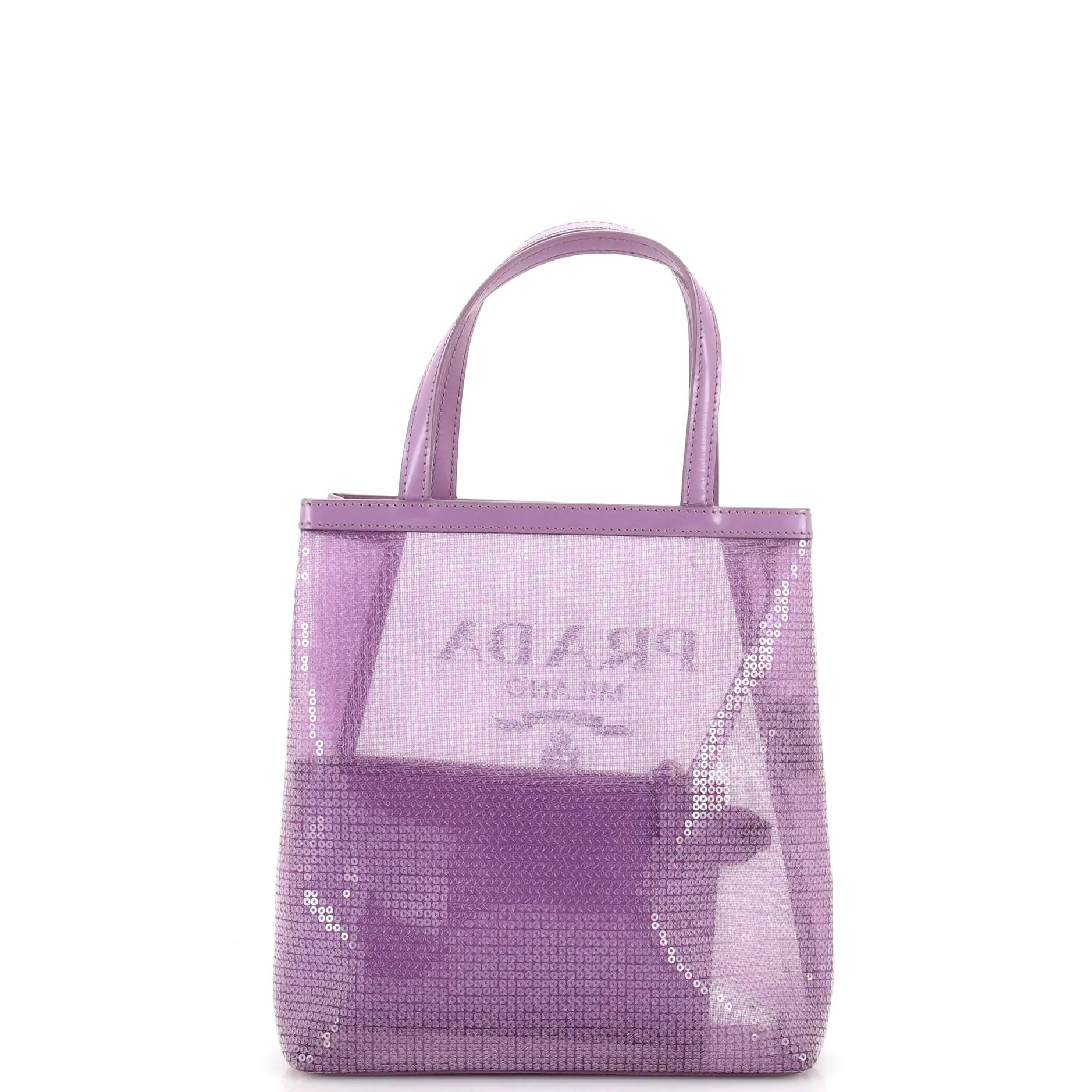 Logo Open Tote Sequined Mesh Small