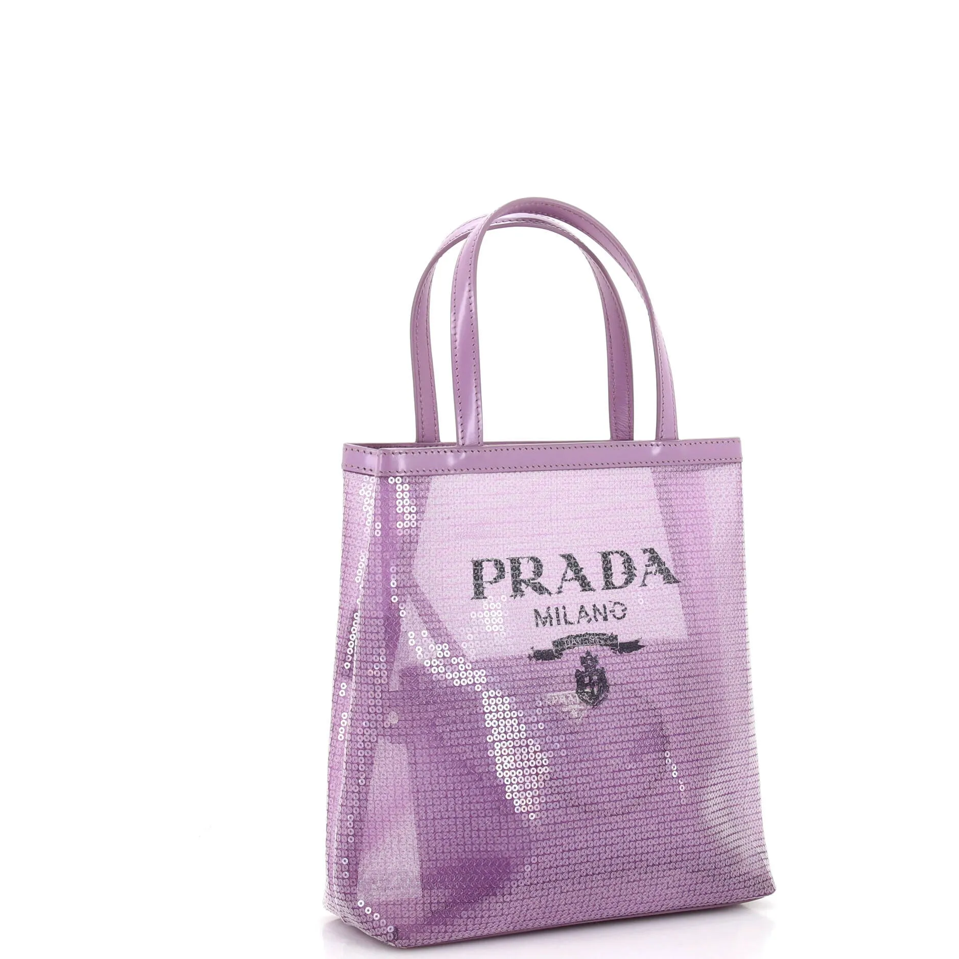 Logo Open Tote Sequined Mesh Small