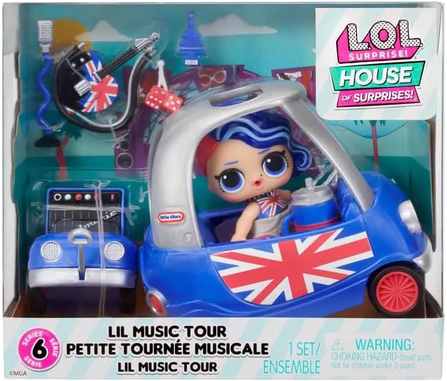 L.O.L. Surprise! OMG House of Surprises Lil Music Tour Playset with Cheeky Babe Collectible Doll and 8 Surprises, Dollhouse Accessories, Holiday Toy, Great Gift Kids Ages 4 5 6  Years Old & Collector
