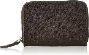 LONDON(キャサリンハムネットロンドン) Premium Domestic Cow Leather Prism Embossed Round Zipper 2-Way Pass Case