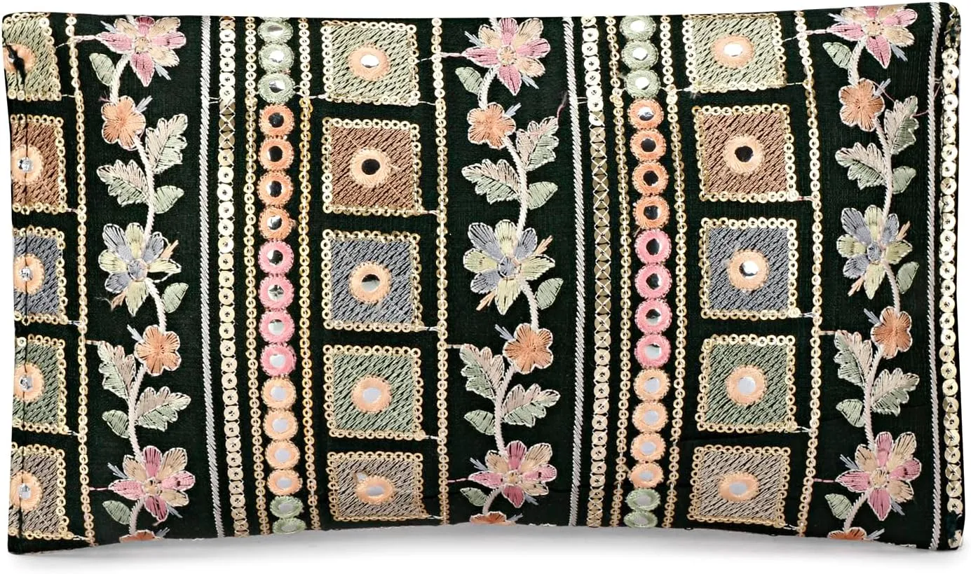 LONGING TO BUY Handcrafted Sling Bag Foldover Clutch For Women, Jaipuri Handicraft Sling Bag For Women
