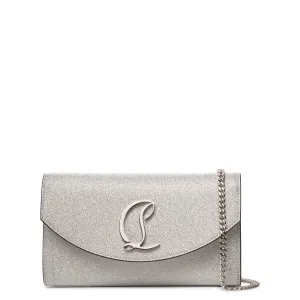 Loubi54 silver glitter wallet on chain