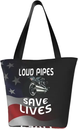 Loud Pipes Save Lives Fashion Shoulder Bag Large Capacity For Man Or Woman