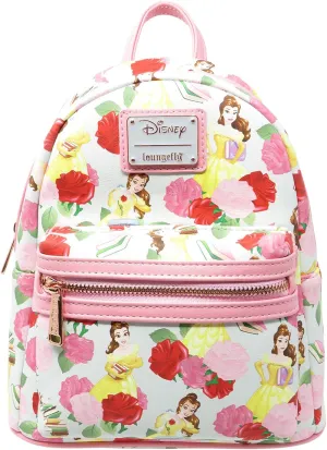 Loungefly Disney Beauty and the Beast Allover Print Womens Double Strap Shoulder Bag Purse