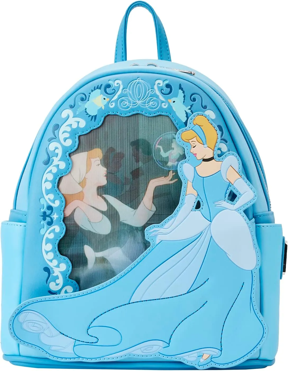 Loungefly Disney Cinderella Lenticular Princess Series Womens Double Strap Shoulder Bag Purse