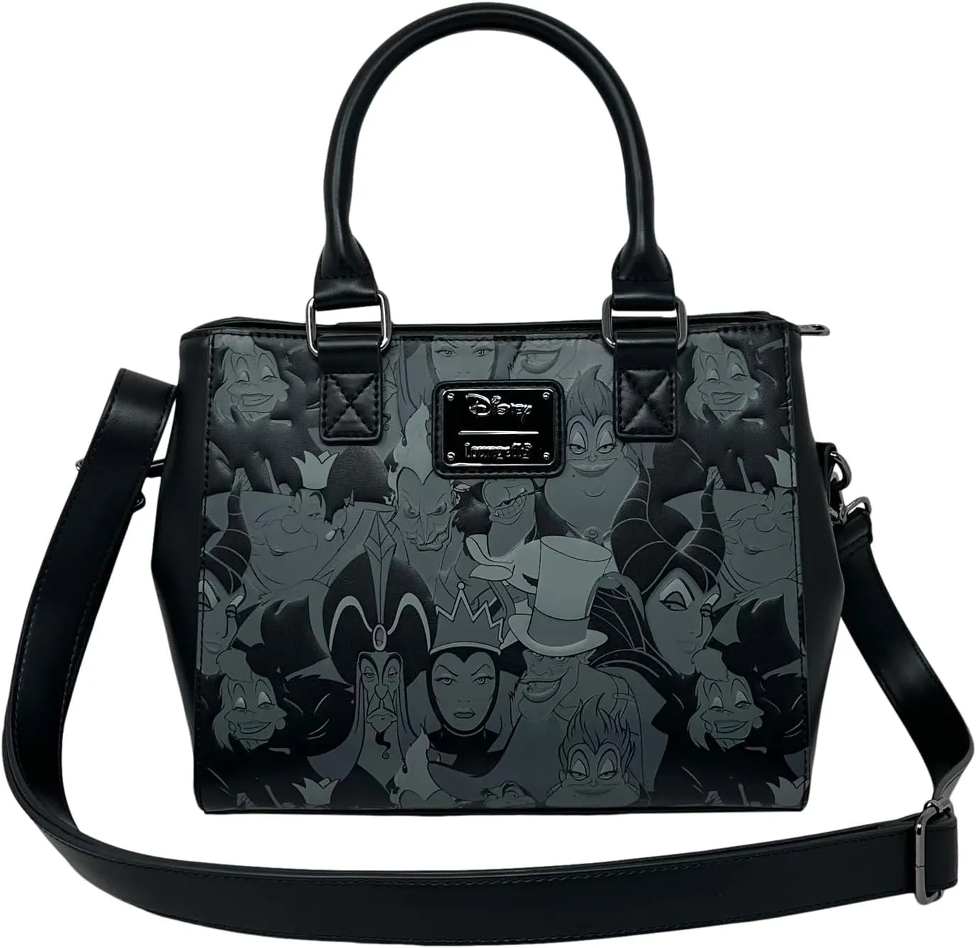 Loungefly Disney Villains Debossed Allover Print Crossbody Satchel Handbag Purse