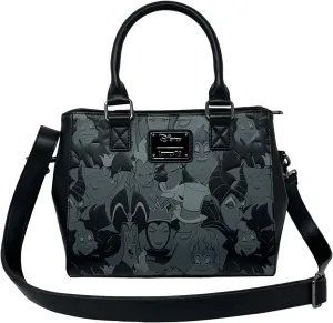 Loungefly Disney Villains Debossed Allover Print Crossbody Satchel Handbag Purse