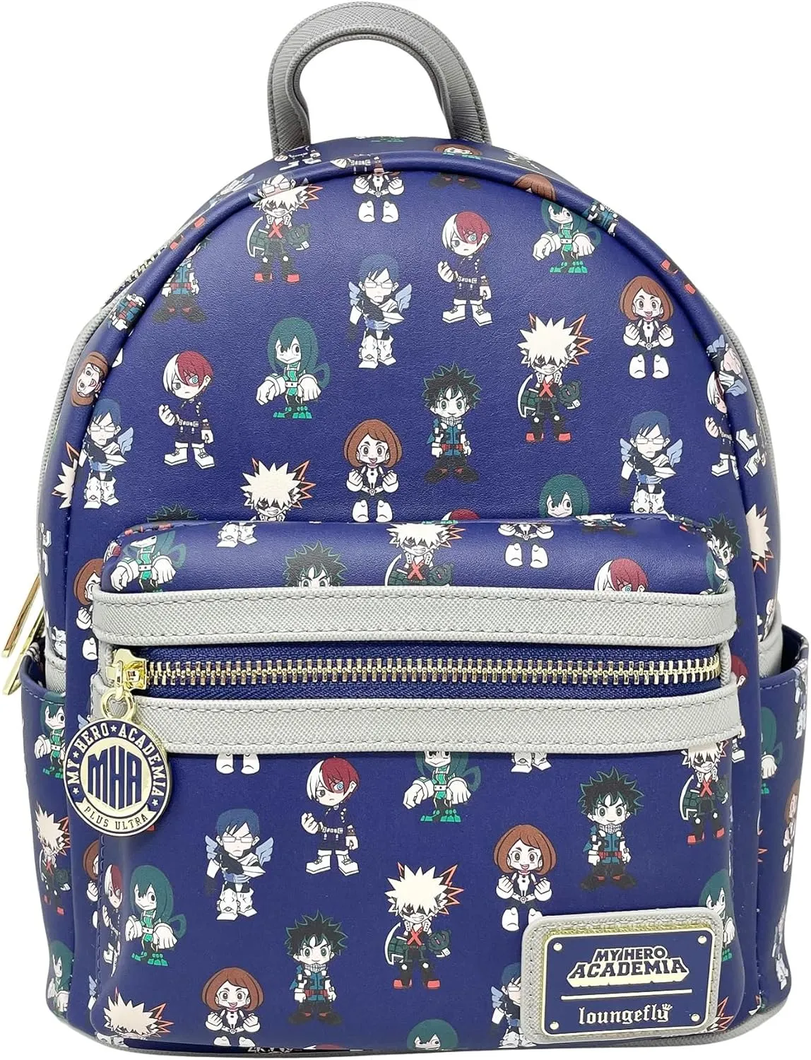 Loungefly My Hero Academia Group Allover Print MHA Womens Double Strap Shoulder Bag Purse