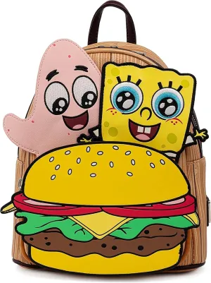 Loungefly Spongebob Squarepants Krabby Patty Group Womens Double Strap Shoulder Bag Purse