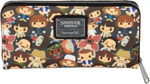 Loungefly Stranger Things Chibi Characters Simulated Leather Zip Around Wallet