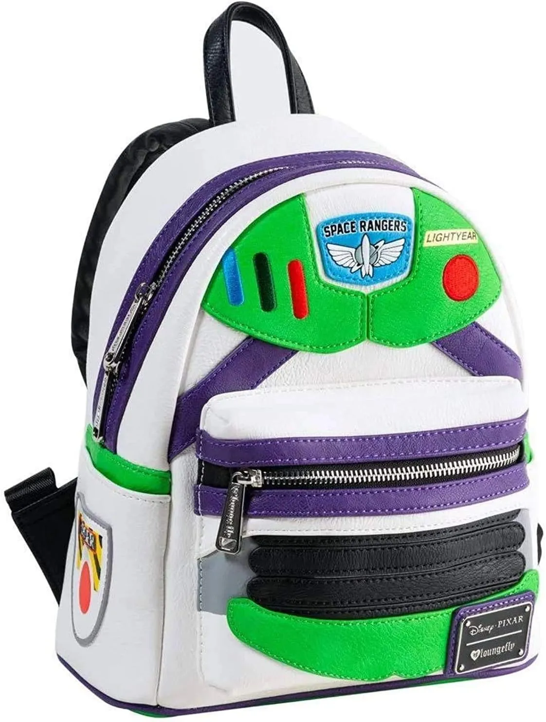 Loungefly Toy Story Buzz Lightyear Faux Leather Womens Double Strap Shoulder Bag Purse
