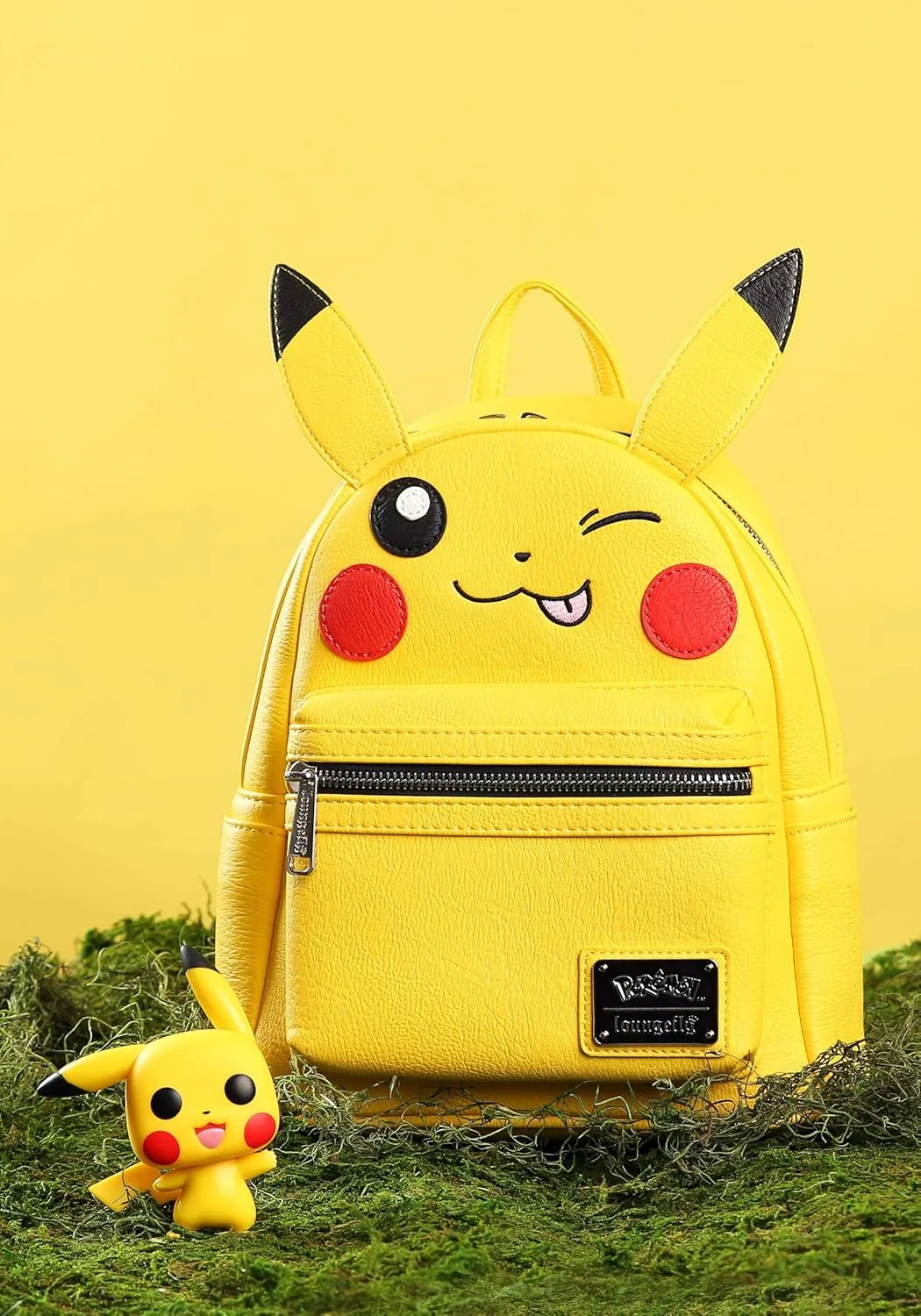 Loungefly x Pokemon Pikachu Winking Face Mini Backpack (One Size, Multicolored)