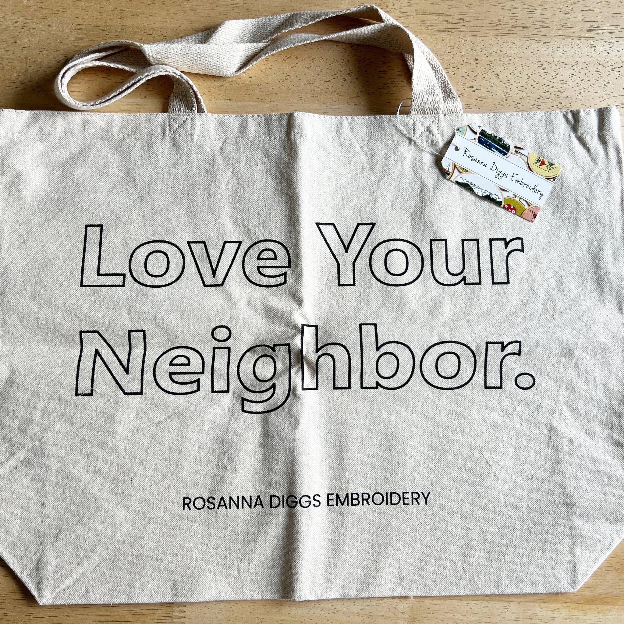 Love Your Neighbor Tote Bag Embroidery Kit