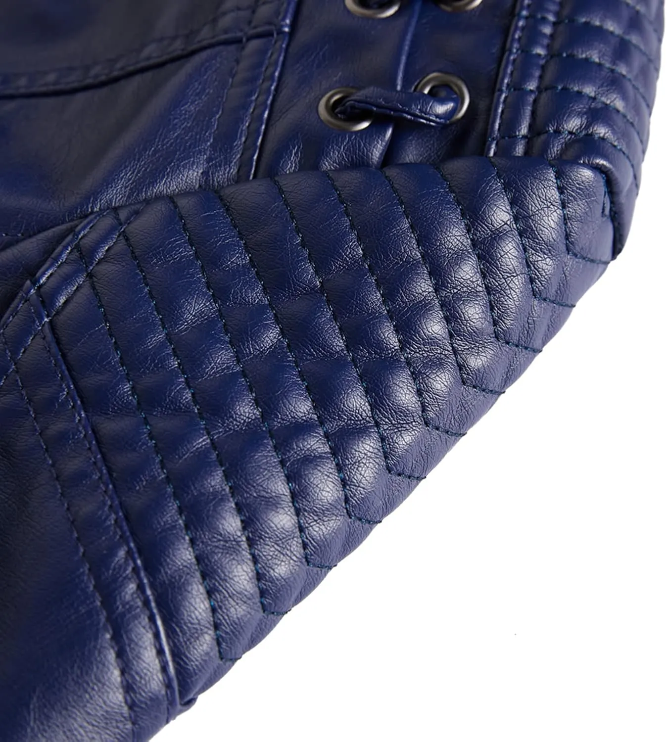 Lu's Chic Women's Motorcycle Jacket Fashion Dressy Vegan Leather Biker Coat Light Slim Fit Crop Blazer Moto Jacket