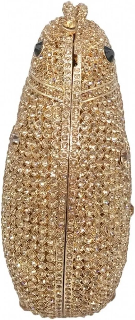 Luxury Beetle Shaped Rhinestone Clutch Diamond Evening Bag Women Crystal Clutch Purse Wedding Party Sparkly Handbag