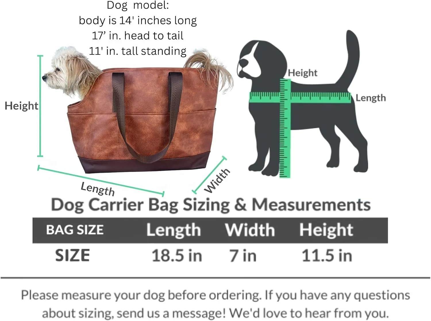Luxury Dog Purse Carrier - Black Faux Leather Pet Carrier, Secure Harness Clip, Tote Bag for Small Dogs and Puppies