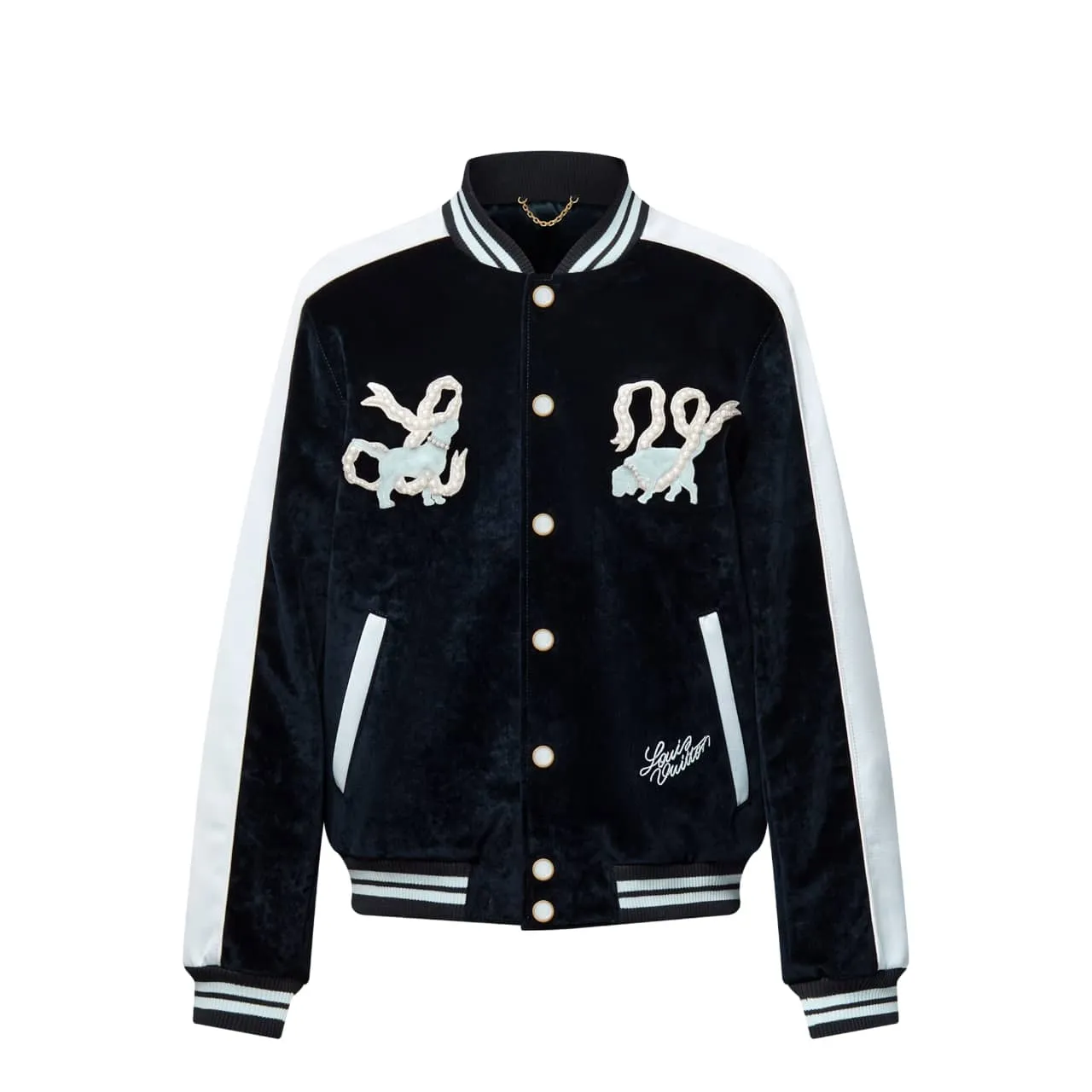 LV DENIM VELVET SOUVENIR JACKET INDIGO 1AGIMJ