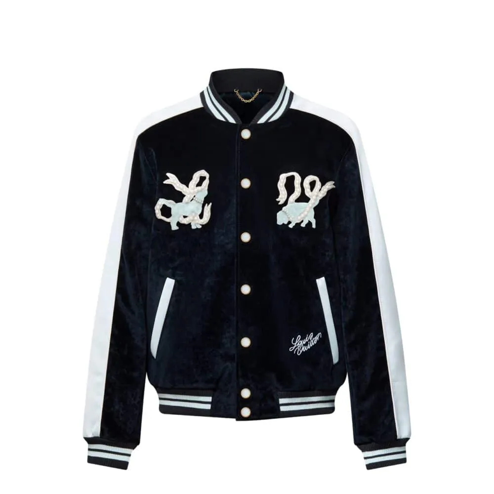 LV DENIM VELVET SOUVENIR JACKET INDIGO 1AGIMJ