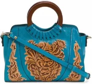 Lyon Satchel - Natural Cavo Tooled Colorblock