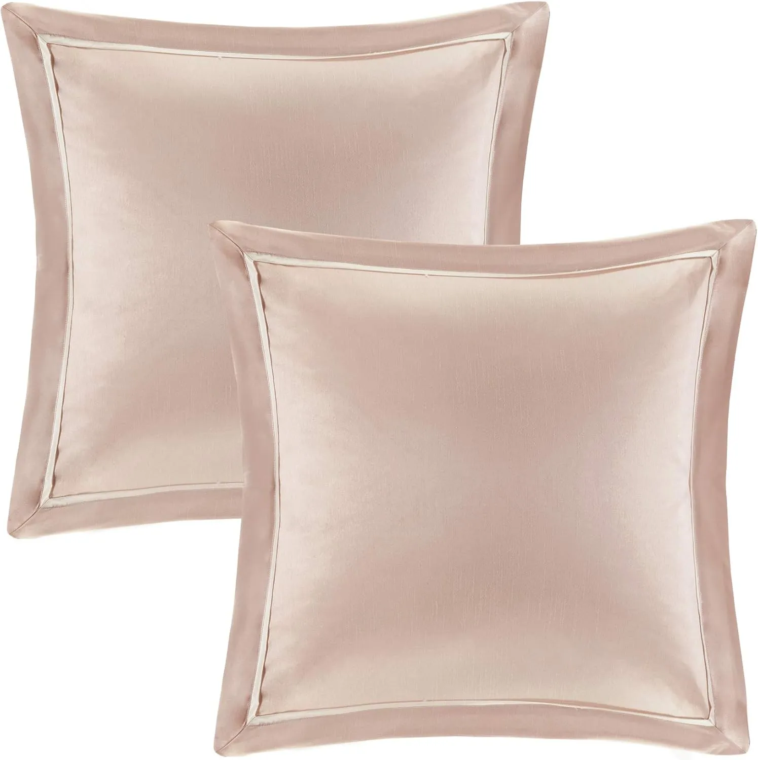 Madison Park Essentials Room in a Bag Faux Silk Comforter Set-Luxe Diamond Tufting All Season Bedding, Matching Curtains, Decorative Pillows, Cal King(104"x92"), Blush 24 Piece (MPE10-811)