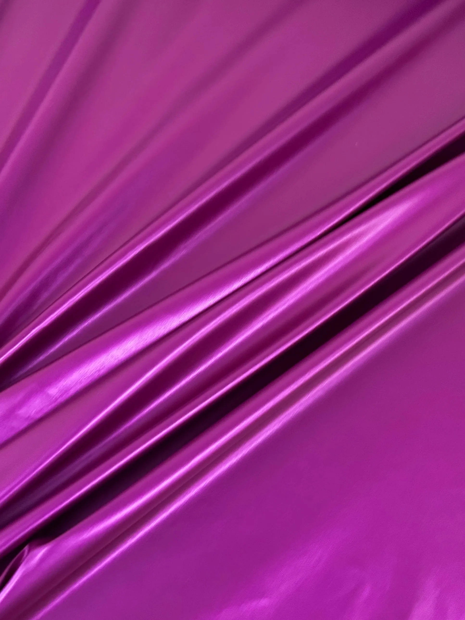 Magenta Metallic Stretch Faux Leather