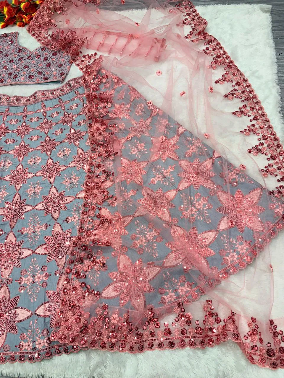 Malbary Silk With Embelished Embroidered Semi Stitched Lehenga Choli