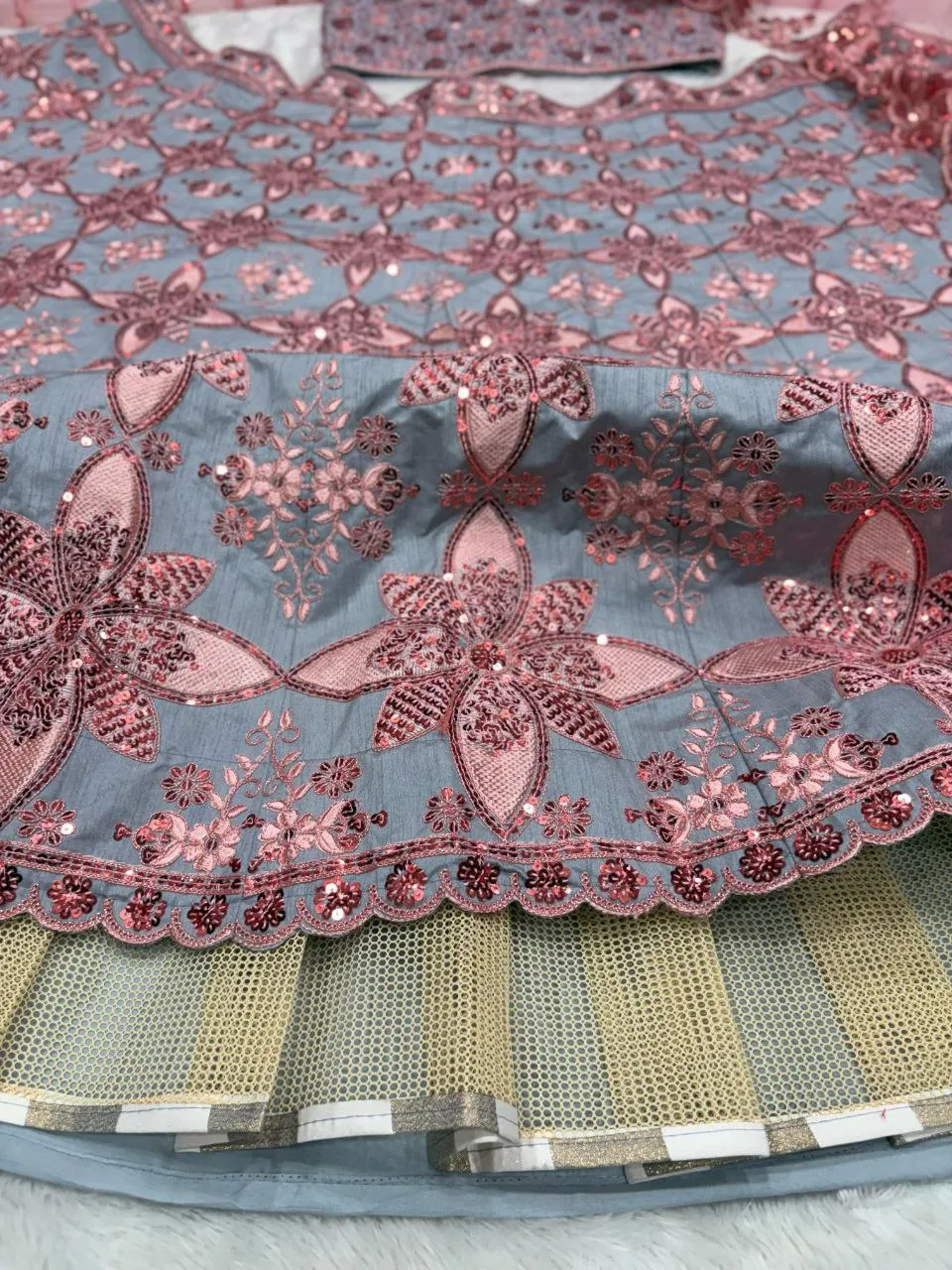 Malbary Silk With Embelished Embroidered Semi Stitched Lehenga Choli