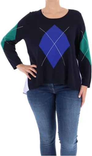Marina Rinaldi Women's Acrobata Faux Layer Sweater, Blue