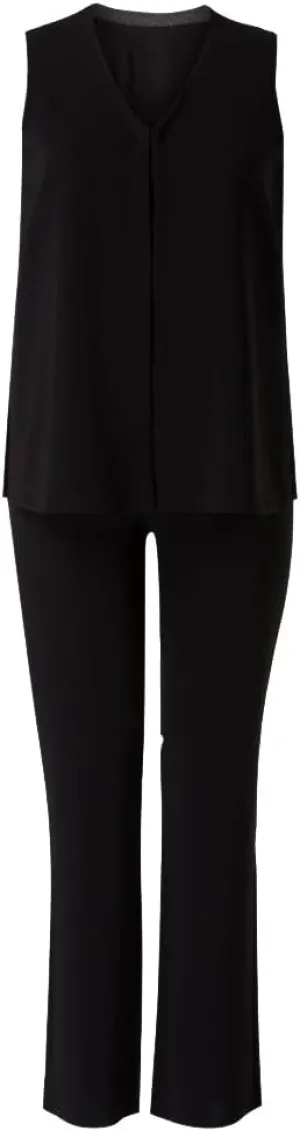 Marina Rinaldi Women's Fedele Faux 2-Piece Jumpsuit, Black, 22W / 31