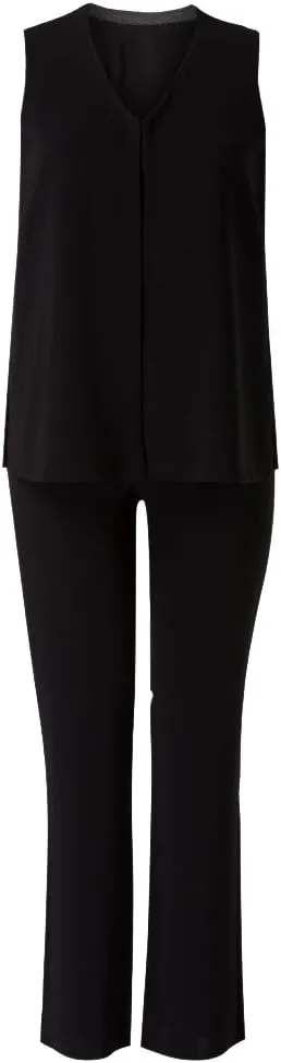 Marina Rinaldi Women's Fedele Faux 2-Piece Jumpsuit, Black, 22W / 31
