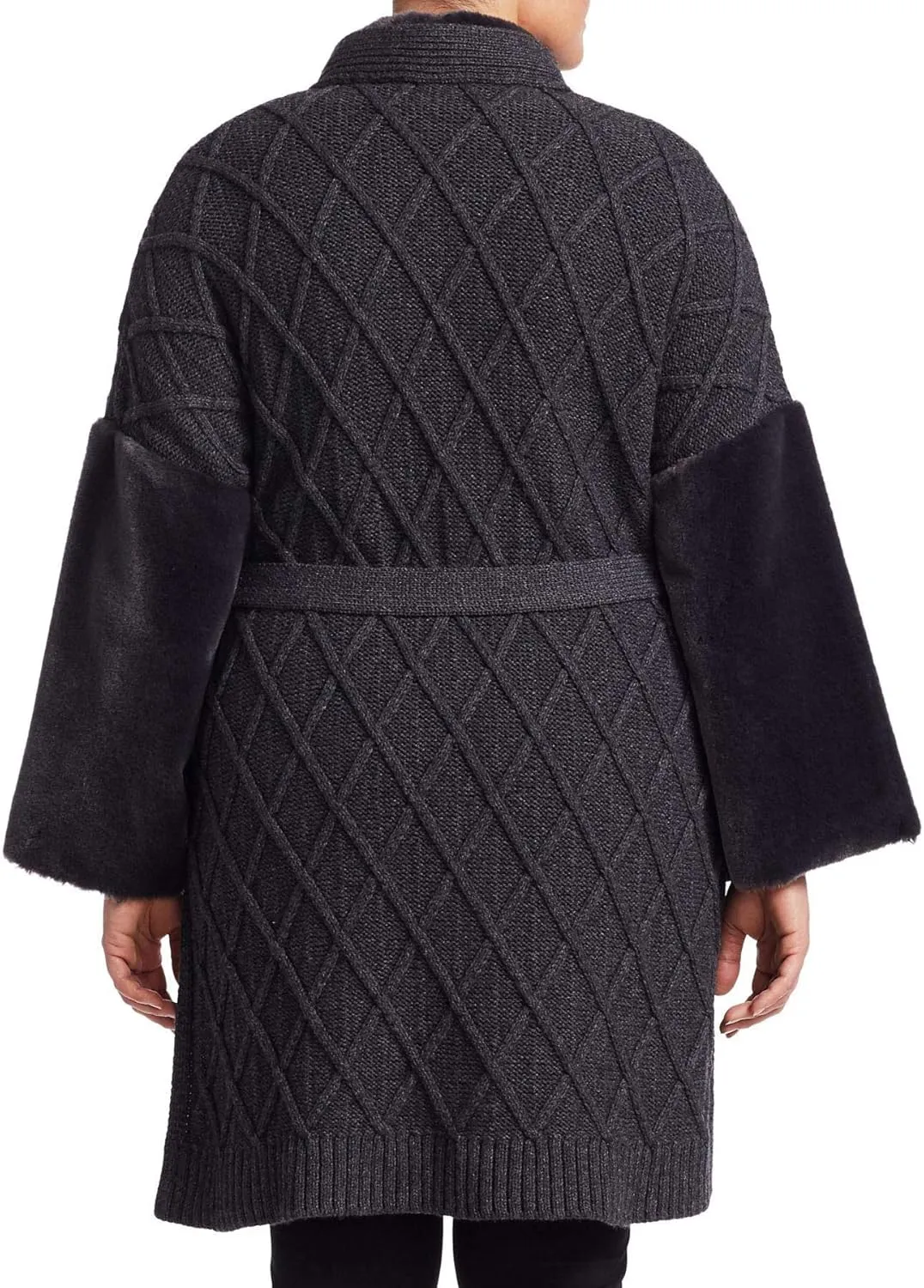 Marina Rinaldi Women's Miceneo Faux Fur Cardigan, Grey