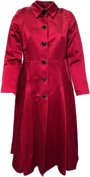 MARINA RINALDI Women's Teodora A-Line Coat, Red, 12W / 21