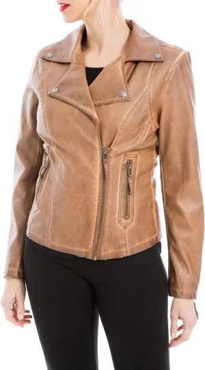 Max Studio Women's Fall 2023 Trendy Fashion Everyday Casual Faux Leather Jacket
